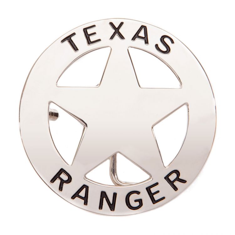 Texas Ranger Silver-Tone Belt Buckle