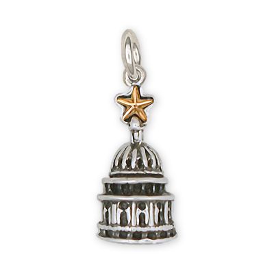 Texas State Capitol Dome Sterling Silver Charm