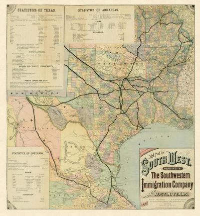 The Southwestern Immigration Company Map of the Southwest, 1881
