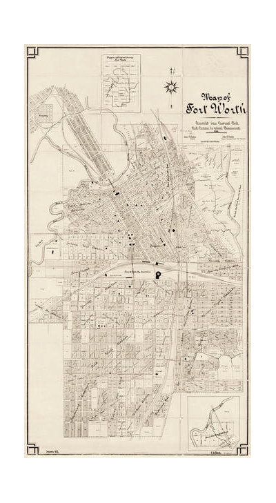 G.H. Frank Map of Fort Worth, 1902