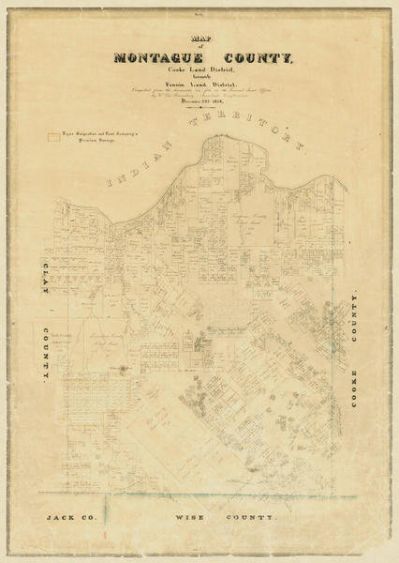 Carl Wilhelm von Rosenberg Map of Montague County, 1858