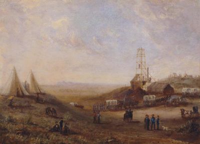 Harry S. Sindall Captain John Pope and Party at Artesian Well Drilling Site, 1857-1858
