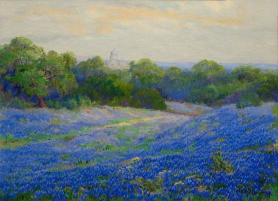 Ella Marie Mewhinney Bluebonnets with Capitol, c. 1920
