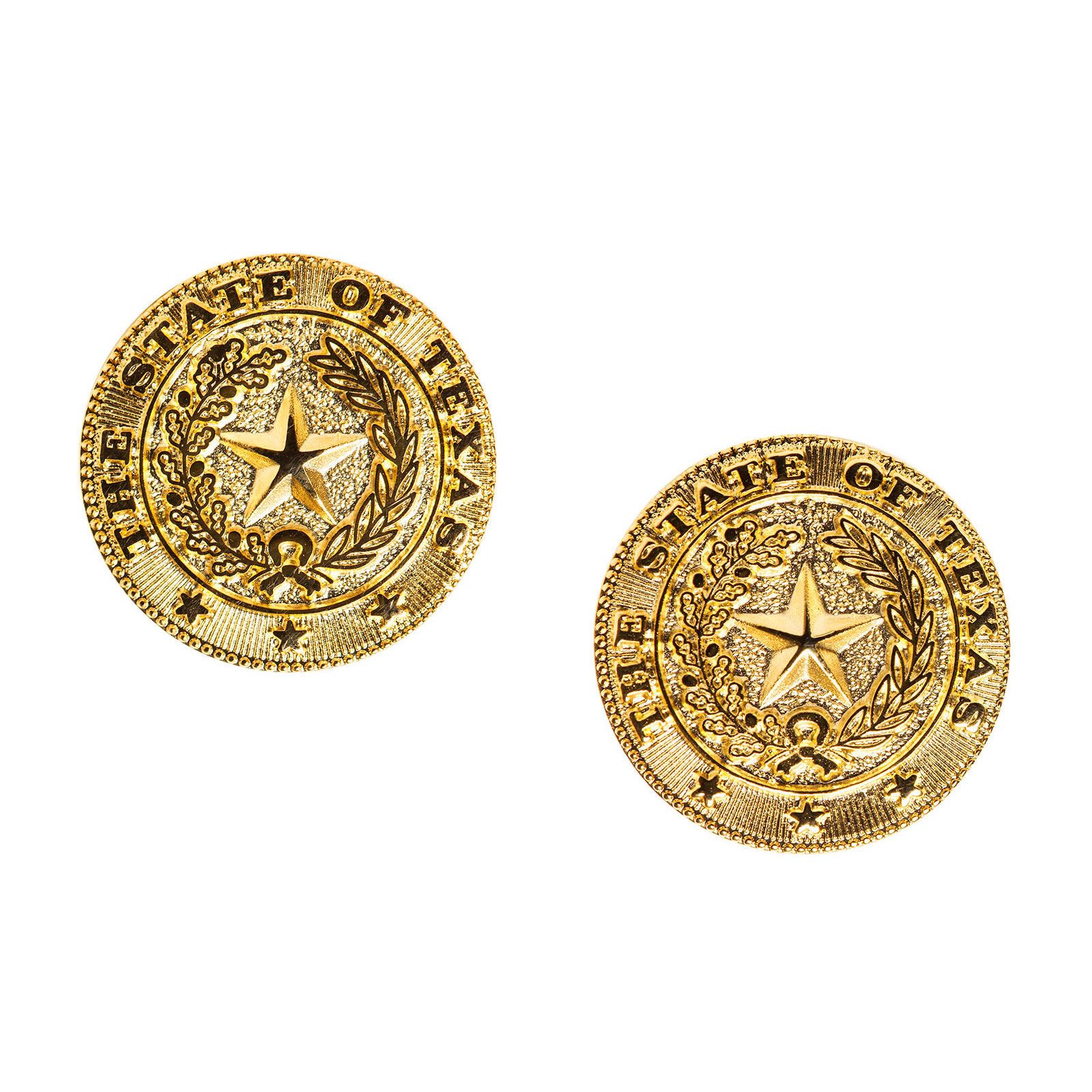 Texas State Seal Brass Earrings