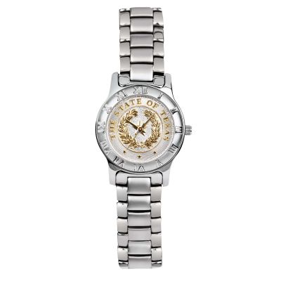 Texas State Seal Silver-Tone Watch - Small