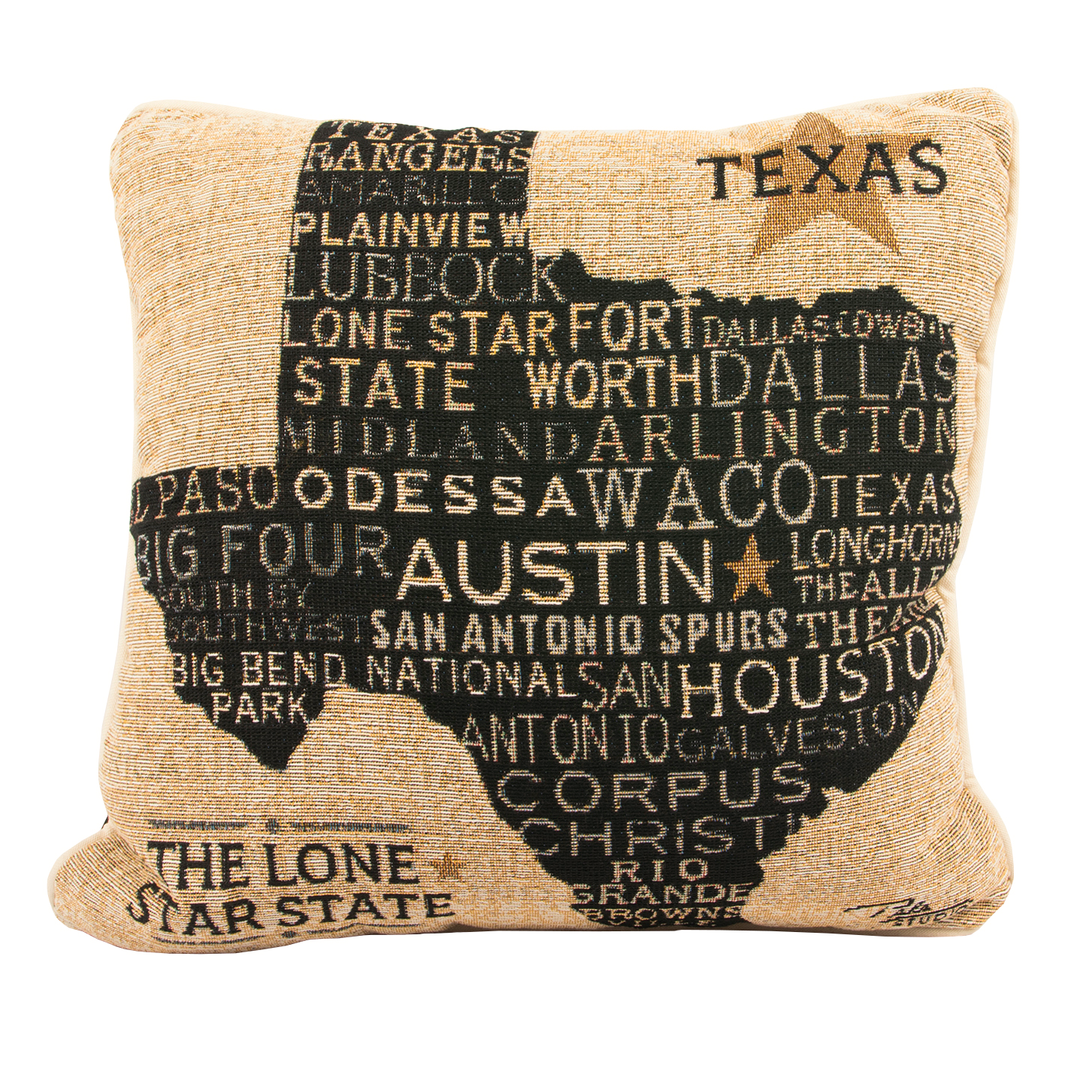 Texas Cities Woven Accent Pillow Bullock Museum Gift Shop