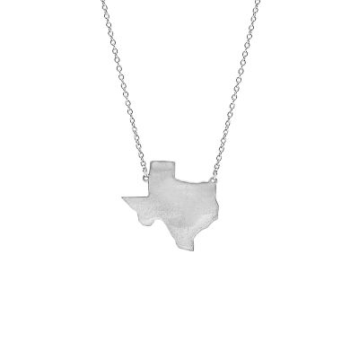 Texas Shaped Silver-Tone Necklace