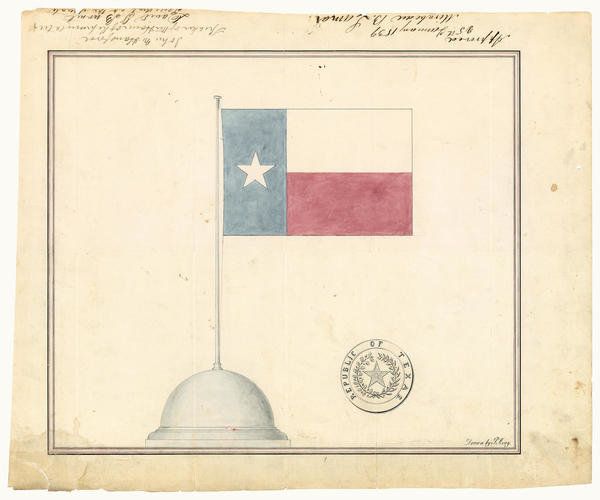 Design for Republic of Texas flag and seal, January 25, 1839