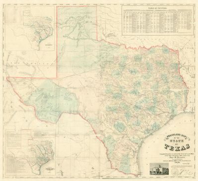 Charles W. Pressler Pressler's Map of the State of Texas, 1858
