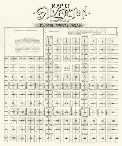 James H. Parks Map of Silverton, County Seat of Briscoe County, Texas, 1891