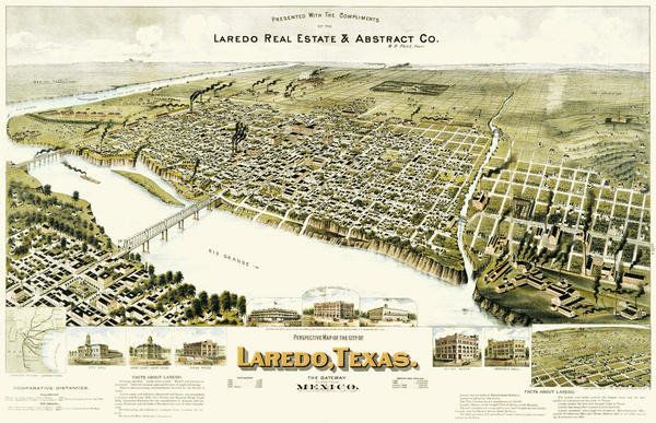 Perspective Map of the City of Laredo, Texas, the Gateway…