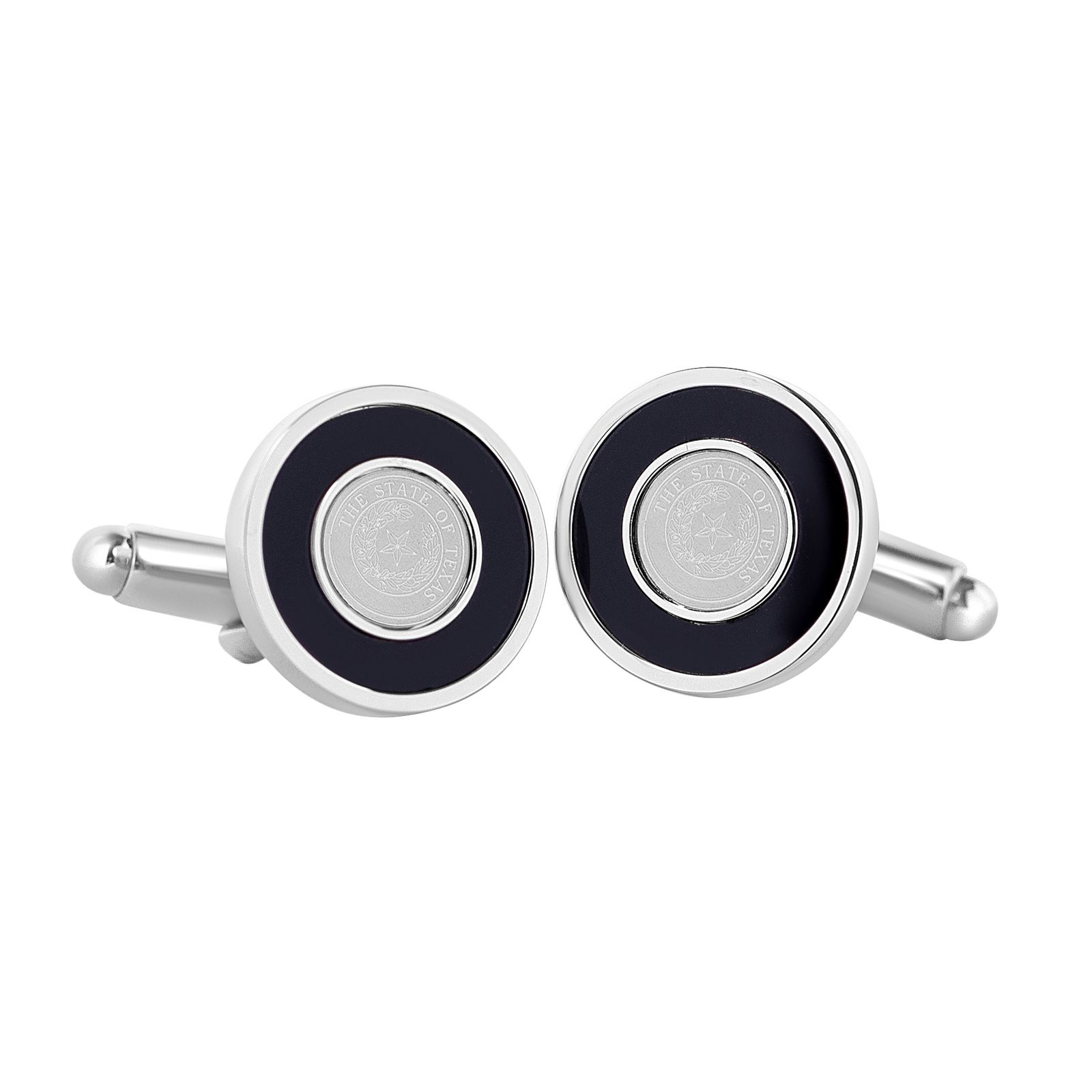 Texas State Seal Silver-Tone Cuff Links