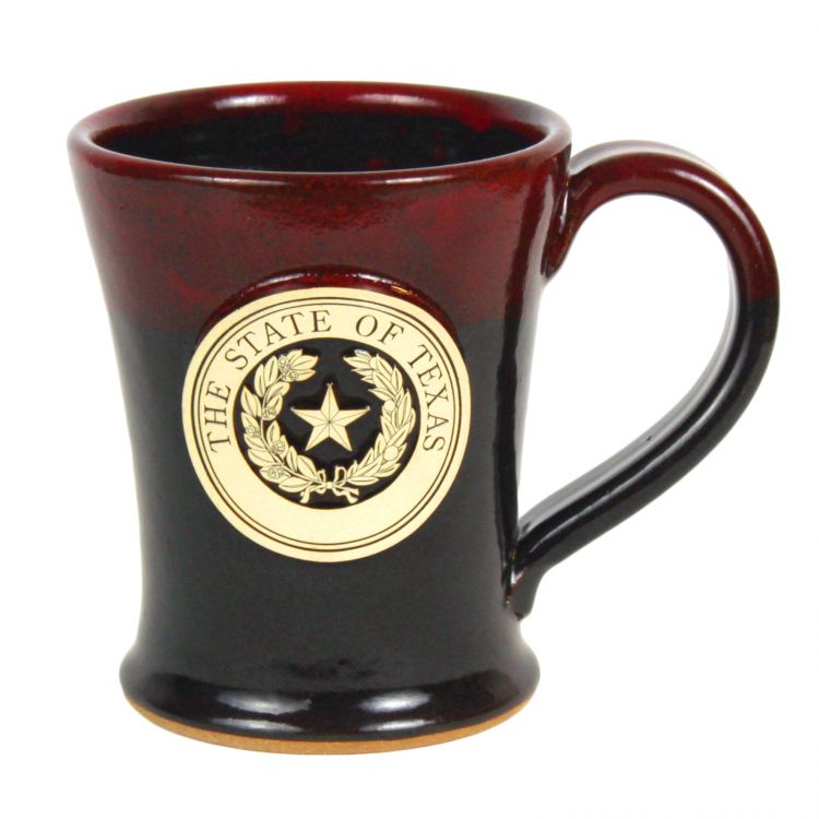 Texas State Seal Stoneware Mug - Cherry Red