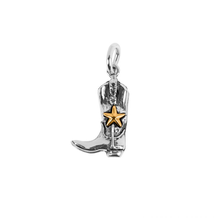 Cowboy Boot with Star Sterling Silver Charm