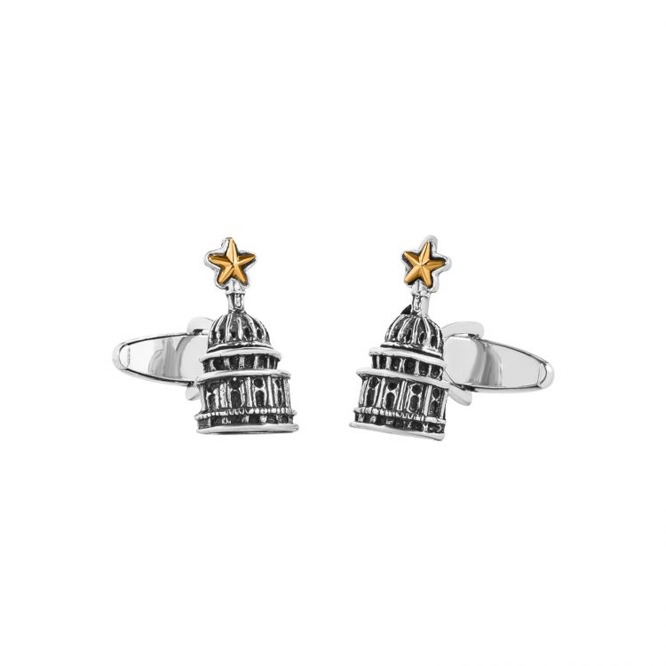 Texas State Capitol Dome with Star Sterling Silver Cuff Links