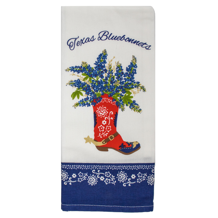 Texas Bluebonnets Cotton Tea Towel