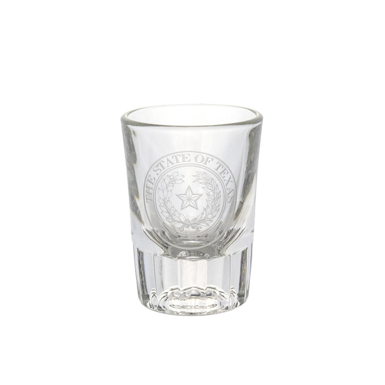 Texas State Seal Etched Shot Glass