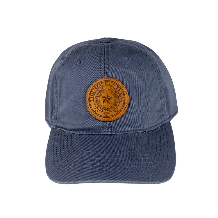 Texas State Seal Leather Patch Baseball Cap