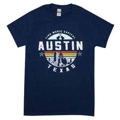 Austin Skyline T-Shirt - Navy