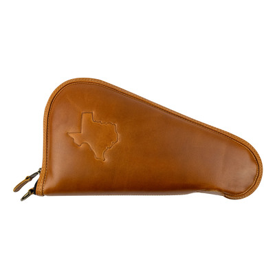 Texas Embossed Leather Zippered Pistol Case
