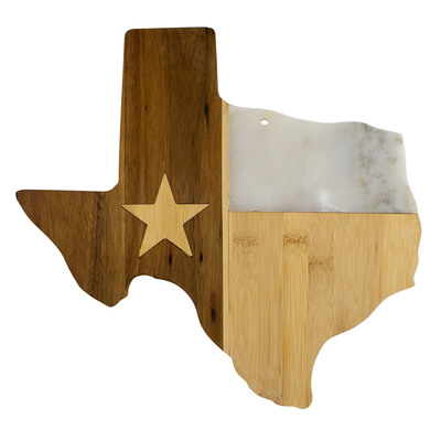Republic of Texas Wood and Marble Serving Board