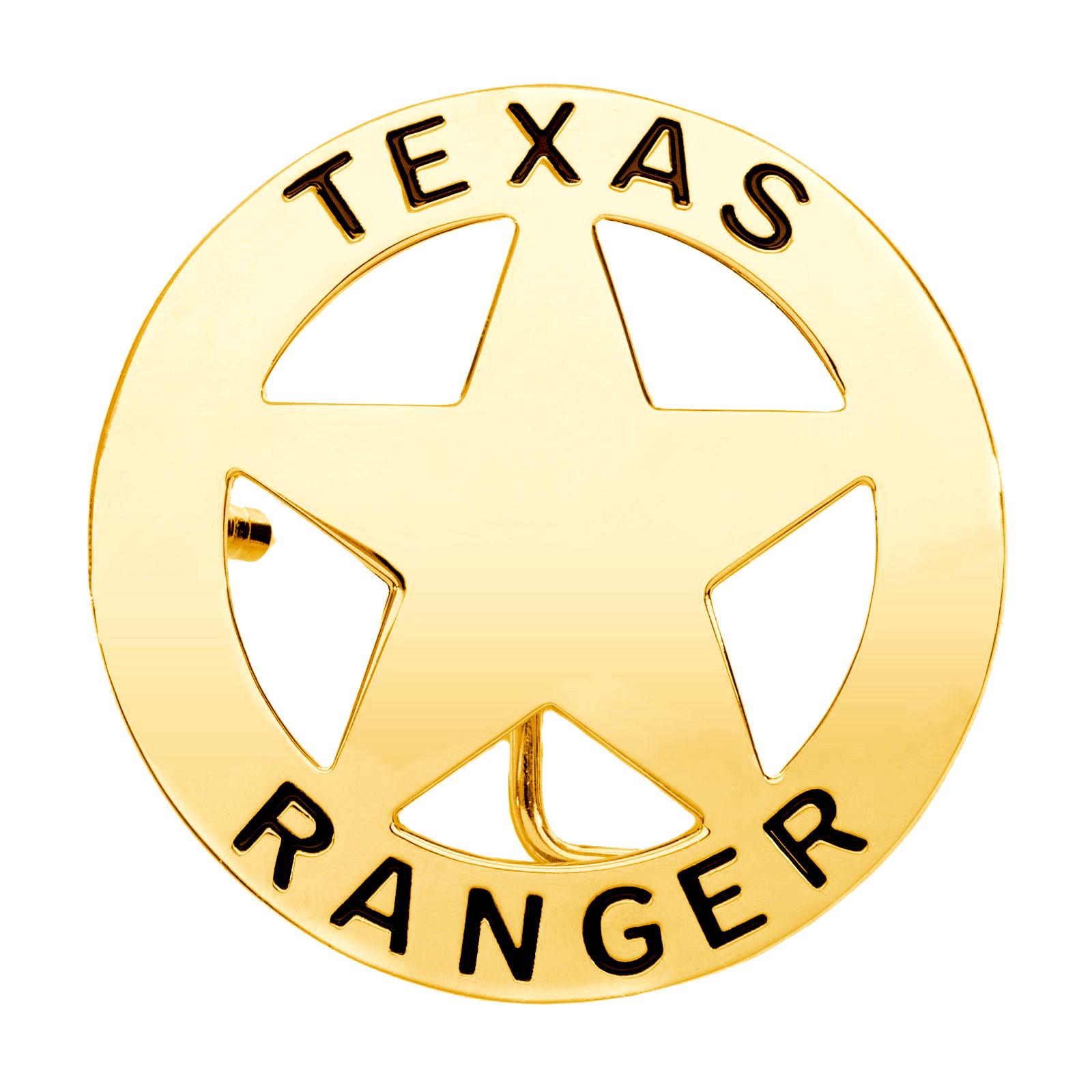 Brass Texas Rangers Badge