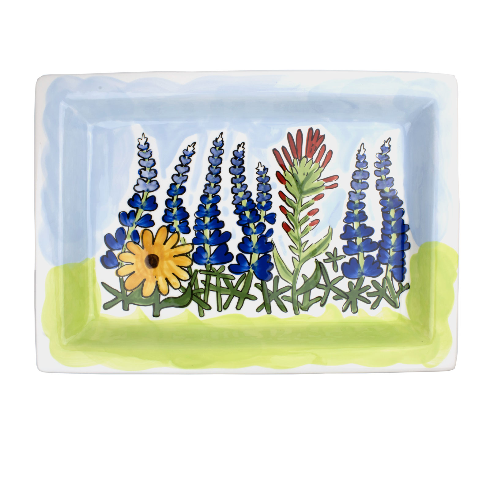 Texas Wildflower Ceramic Trinket Tray Large
