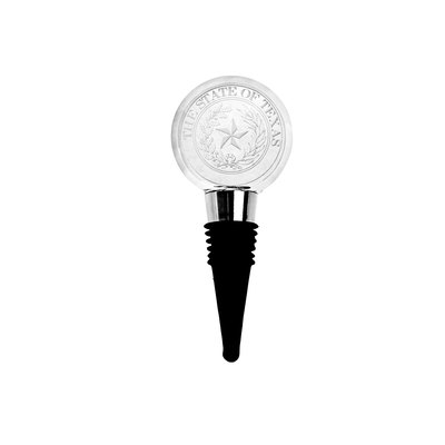 Texas State Seal Glass Etched Bottle Stopper