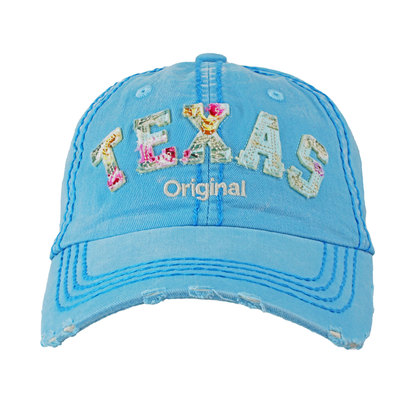 Texas Appliqued Washed Cap - Blue