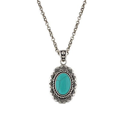 Blue Oval Turquoise Necklace