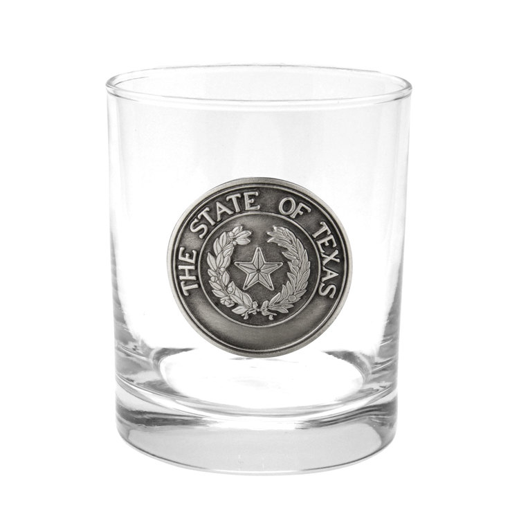 Texas State Seal Pewter Whiskey Glass