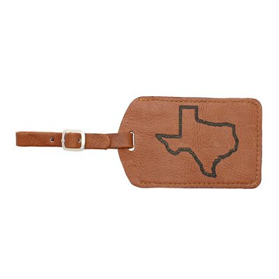 Texas Embossed Leather Luggage Tag