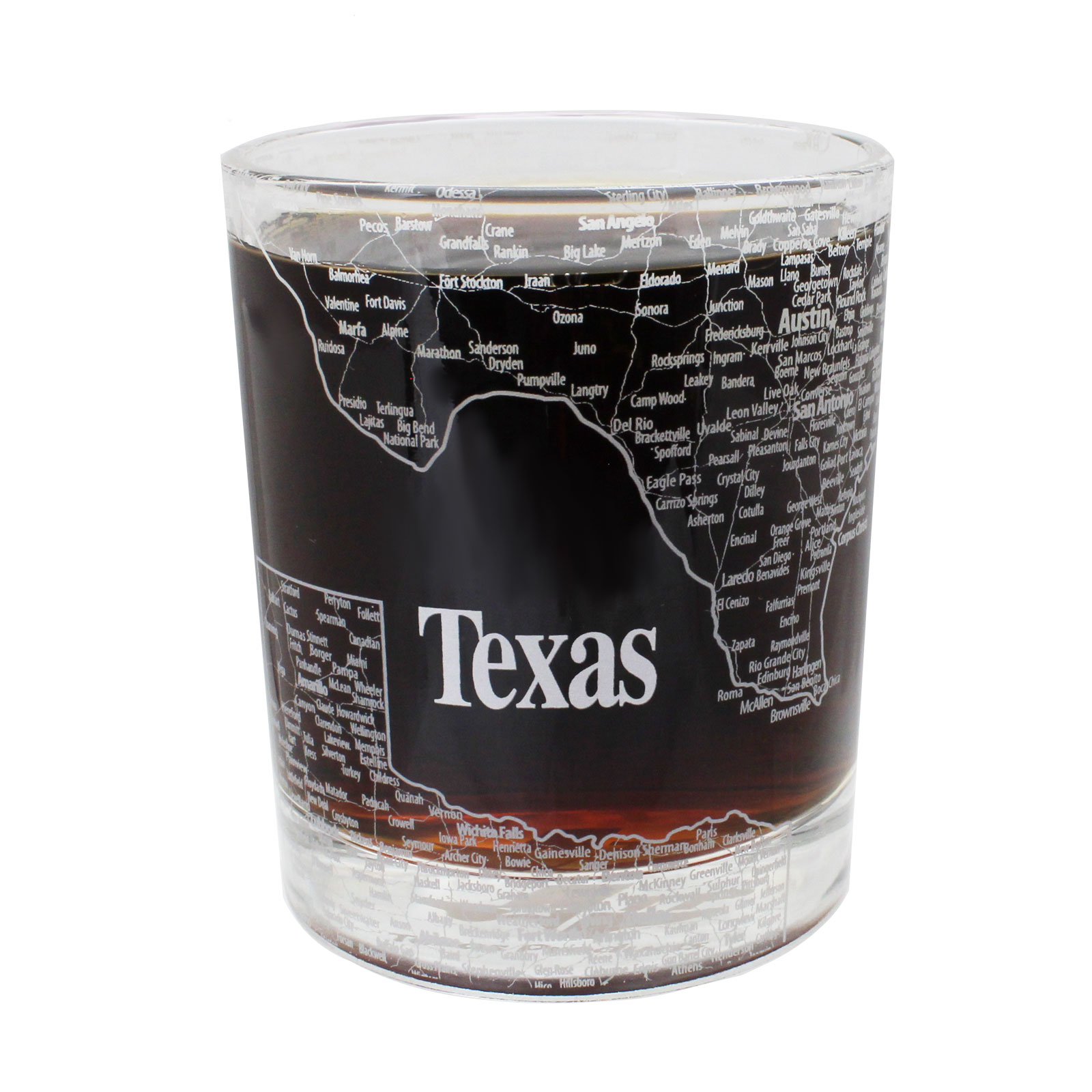 Texas Map Pint Glass Set of 2