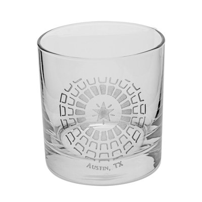 Texas Capitol Rotunda Etched Whiskey Glass