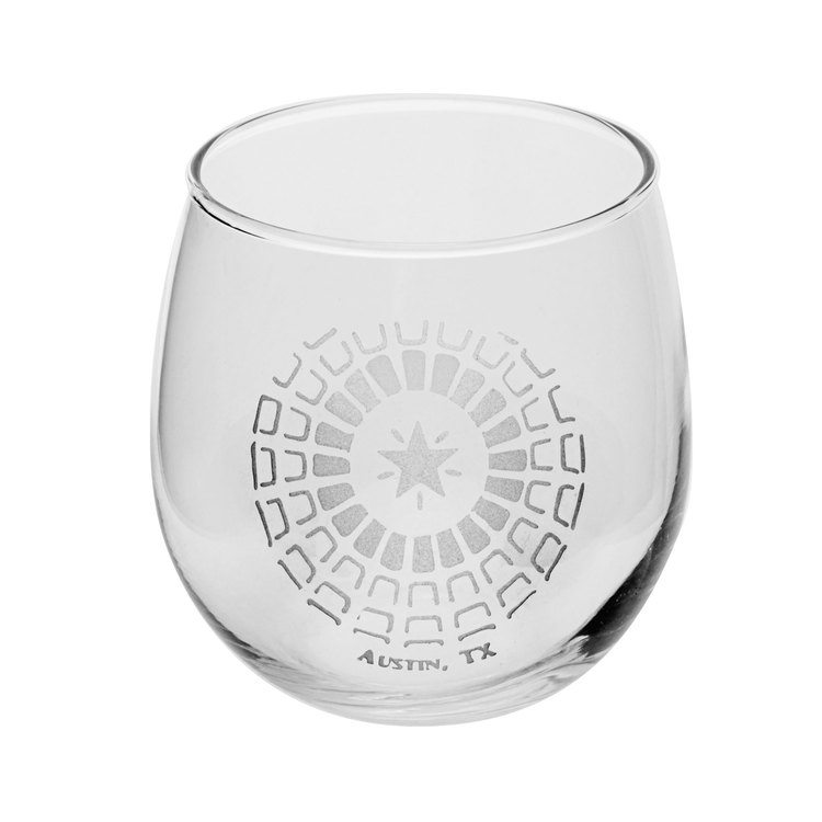 Texas Capitol Rotunda Etched Stemless Wine Glass