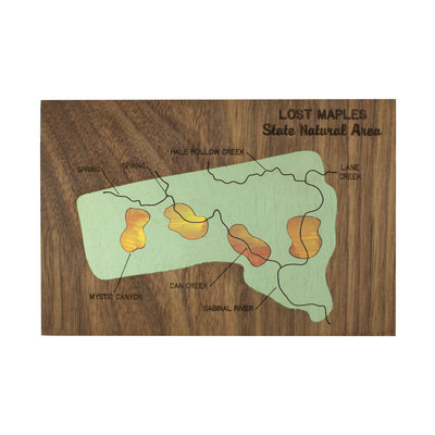 Lost Maples Wooden Map