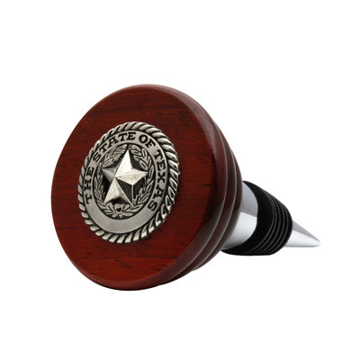 Texas State Seal  Silver-tone Wine Stopper