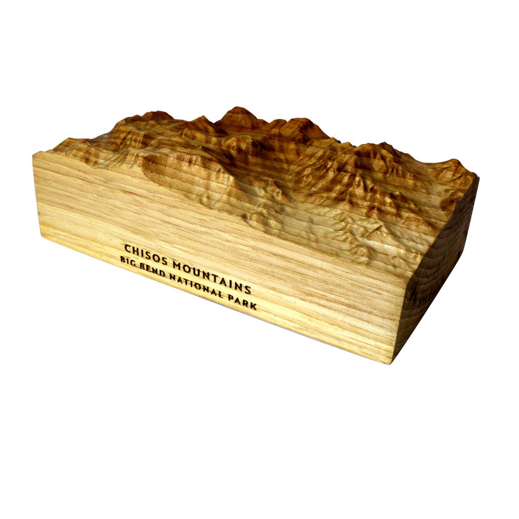 Chisos Mountains Topographic Wood Model
