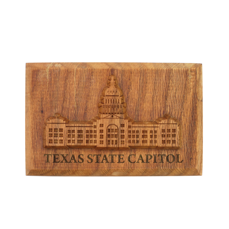 Texas State Capitol Wood Etched Paperweight
