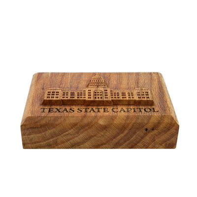 Texas State Capitol Wood Etched Paperweight