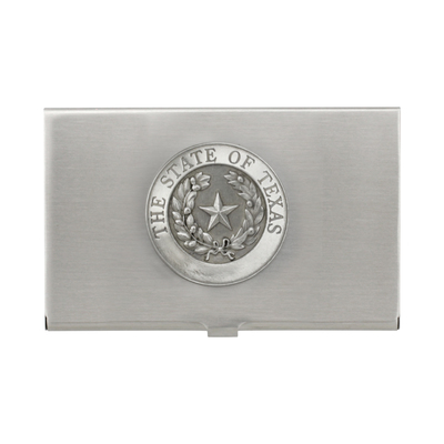 Texas State Seal Pewter Business Card Case