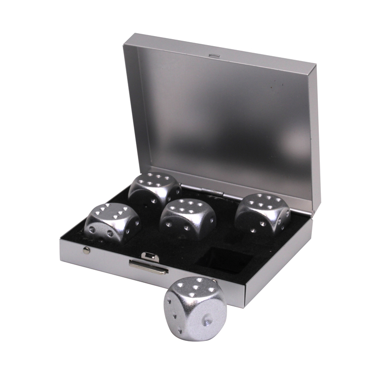 Brushed Metal Dice Set