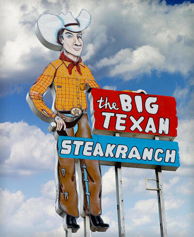 Carol Highsmith A sign for The Big Texan Steak Ranch in Amarillo, 2014