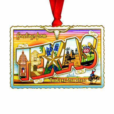 Texas Vintage Postcard Ornament