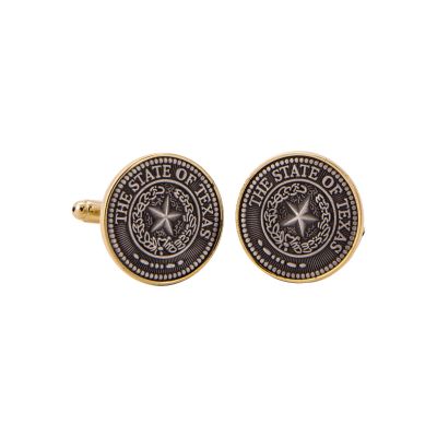 Texas State Seal Pewter and Gold-Tone Cuff Links