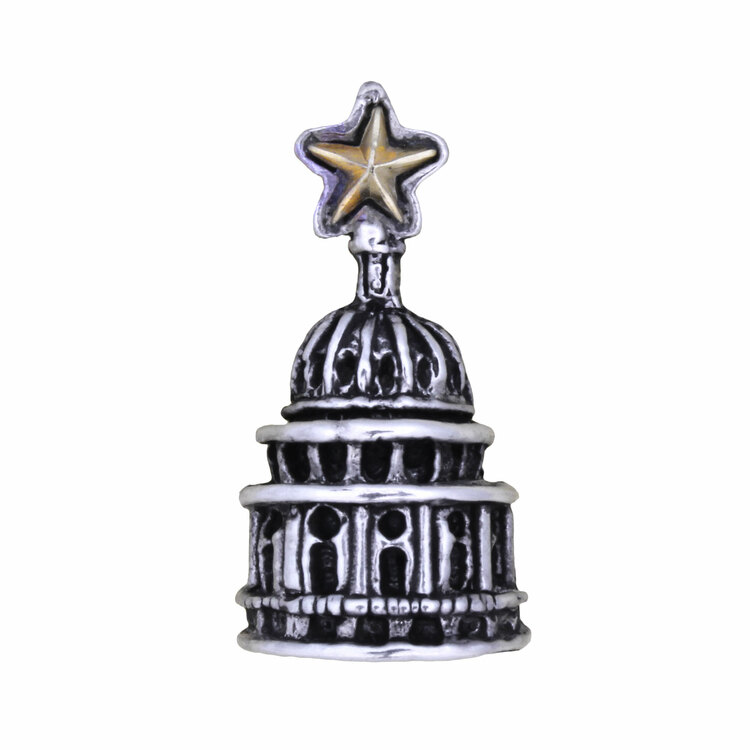 Texas State Capitol Dome Sterling Silver Lapel Pin
