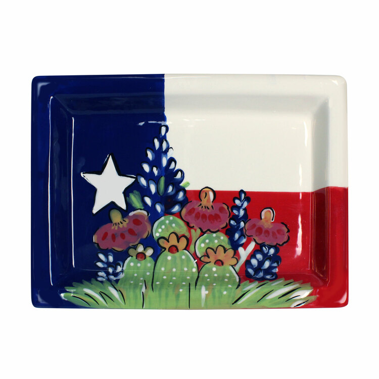 Texas Flag Wildflower Trinket Tray