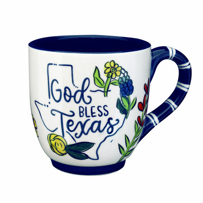 God Bless Texas Flower Mug