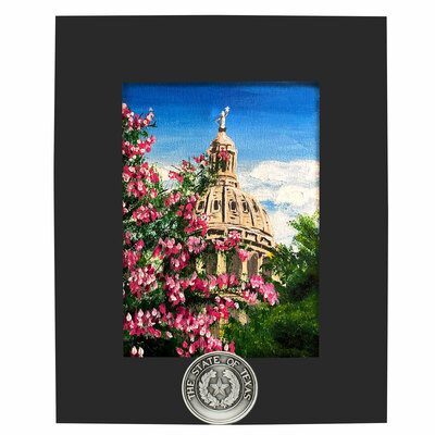 Texas State Seal  Picture Frame - Black- 5x7  Vertical