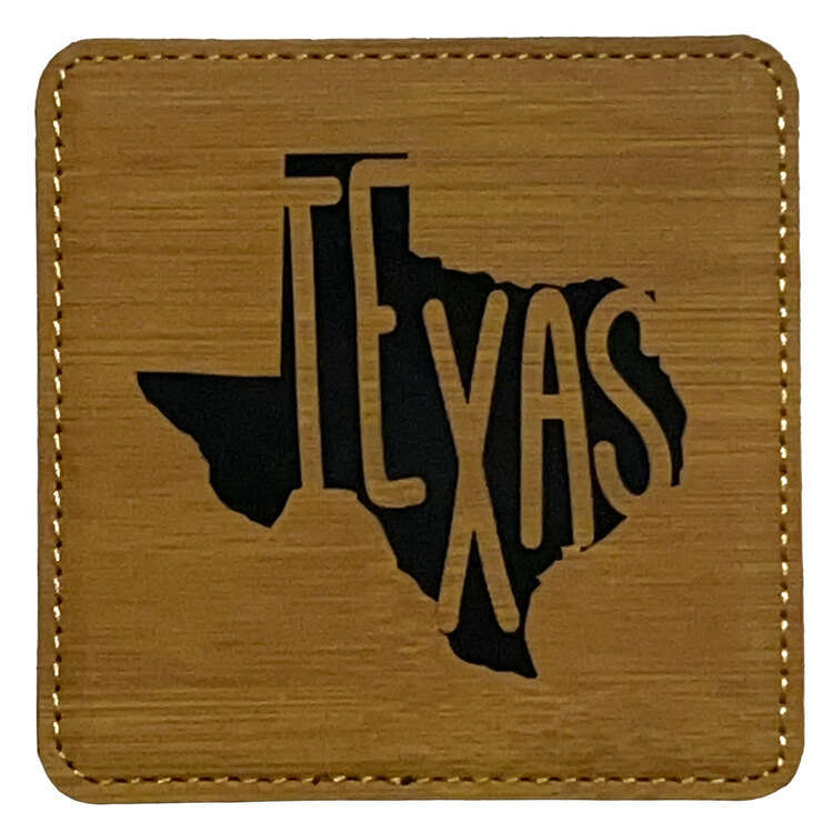 Texas Shaped Texas Leatherette  Coaster